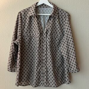 FUSION Women’s Utility Button Down Shirt with Long Sleeves